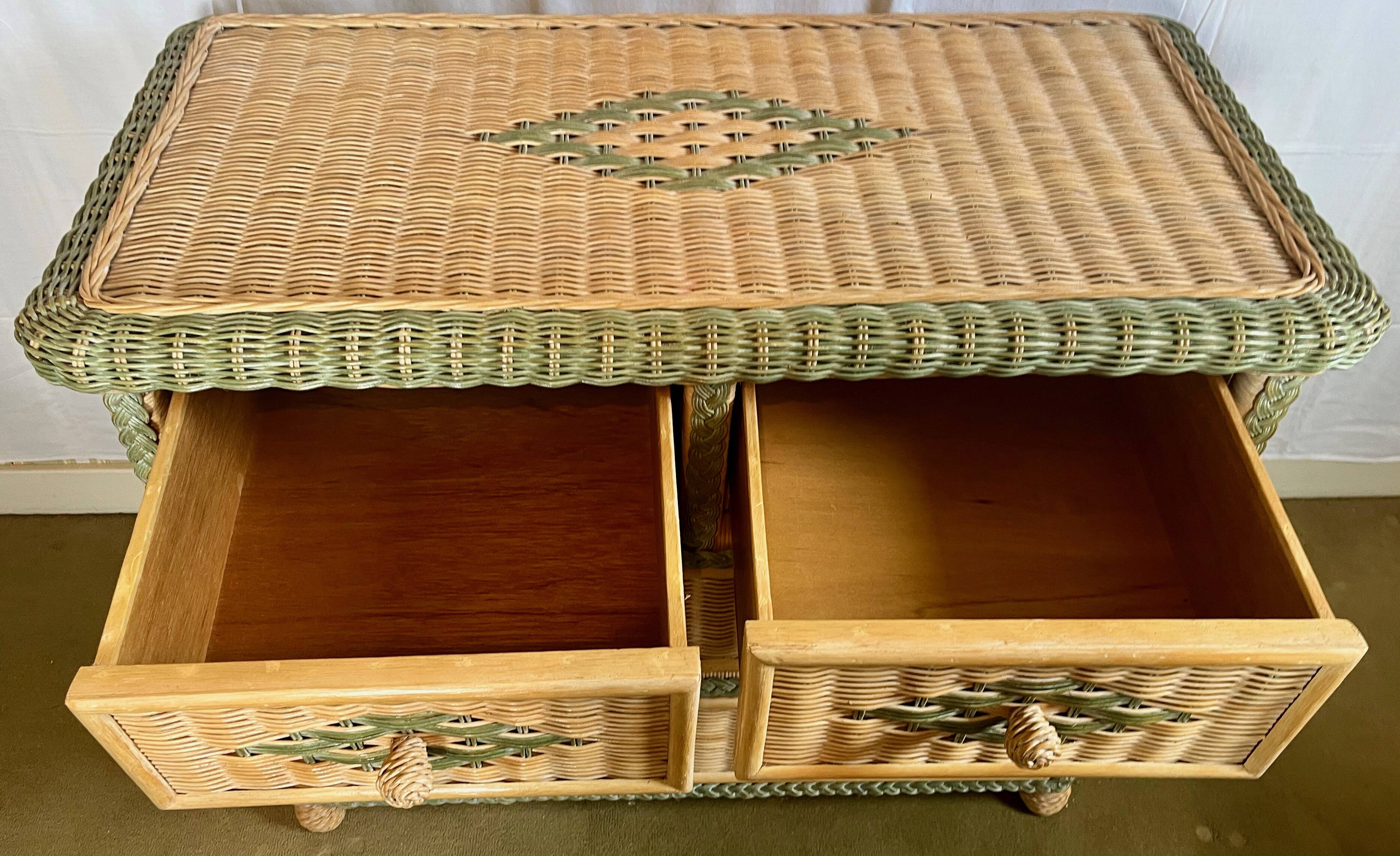 Vintage wicker chest of drawers, 80s/90s.