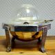 Art Deco caviar bowl in silver-plated metal and glass – 1930s