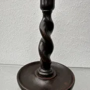 Pair of English oak Barley Twist candlesticks