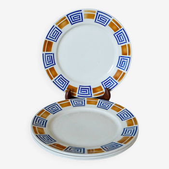 Lot de 4 assiettes plates Badonviller modèle Lafayette 1930