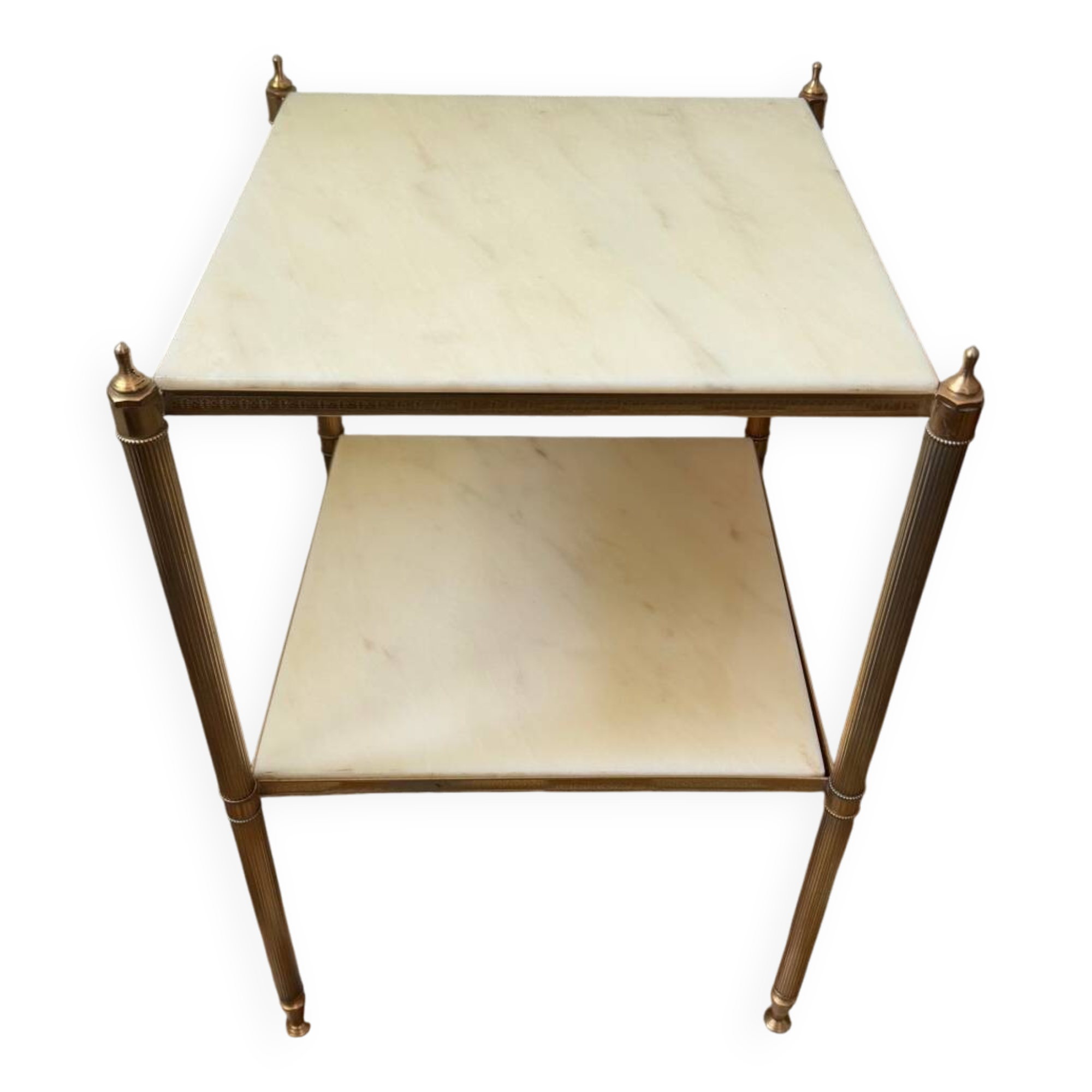 60s brass marble side table