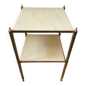 60s brass marble side table