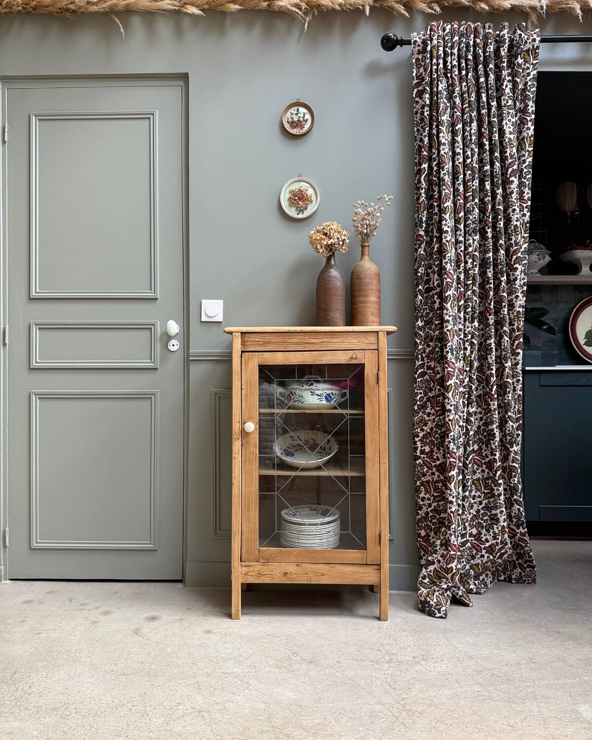 Vintage glass-fronted jam cupboard (renovated)