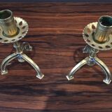 Pair of small brass candlesticks