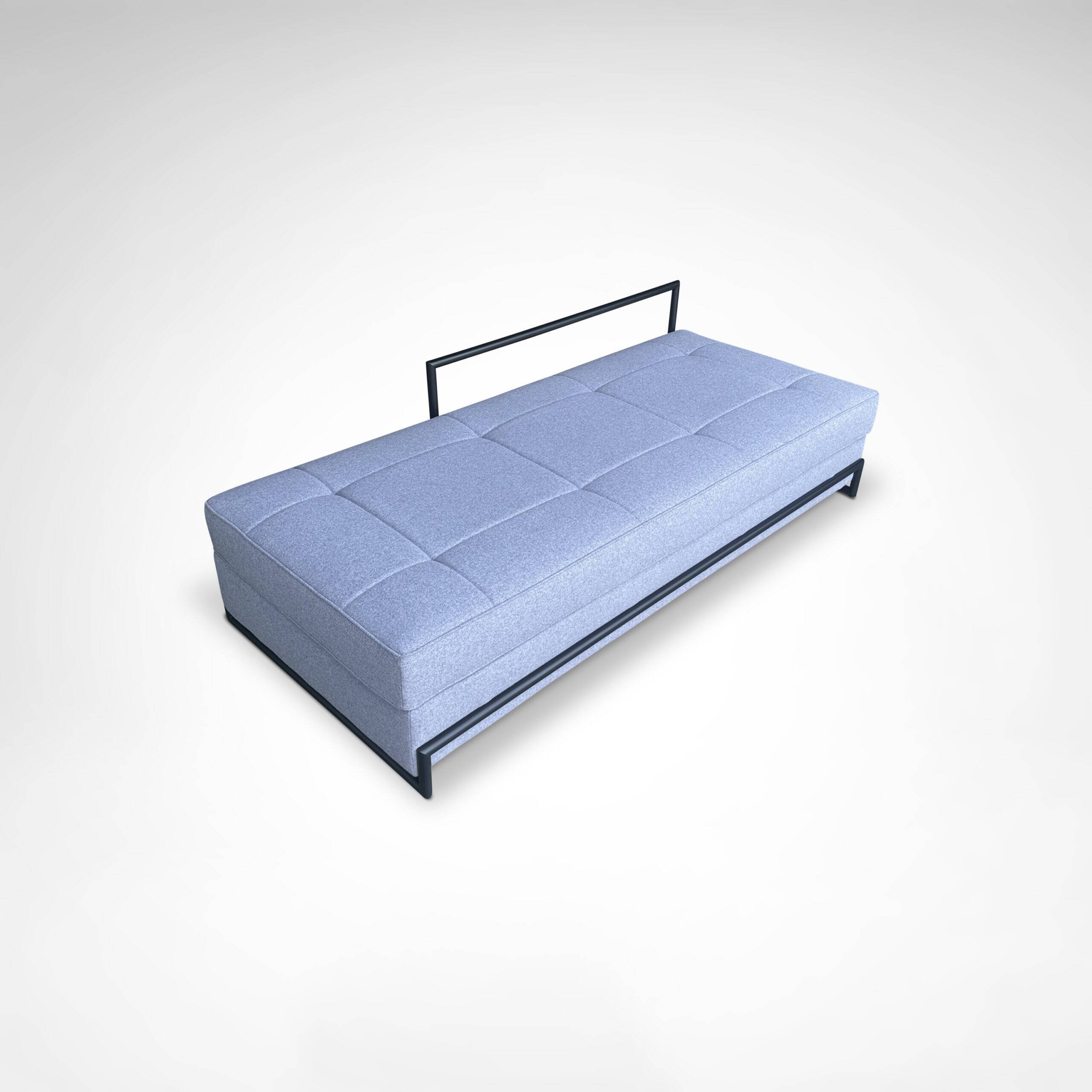 Day Bed by Eileen Gray in black metal and Kvadrat wool fabric for Classicon