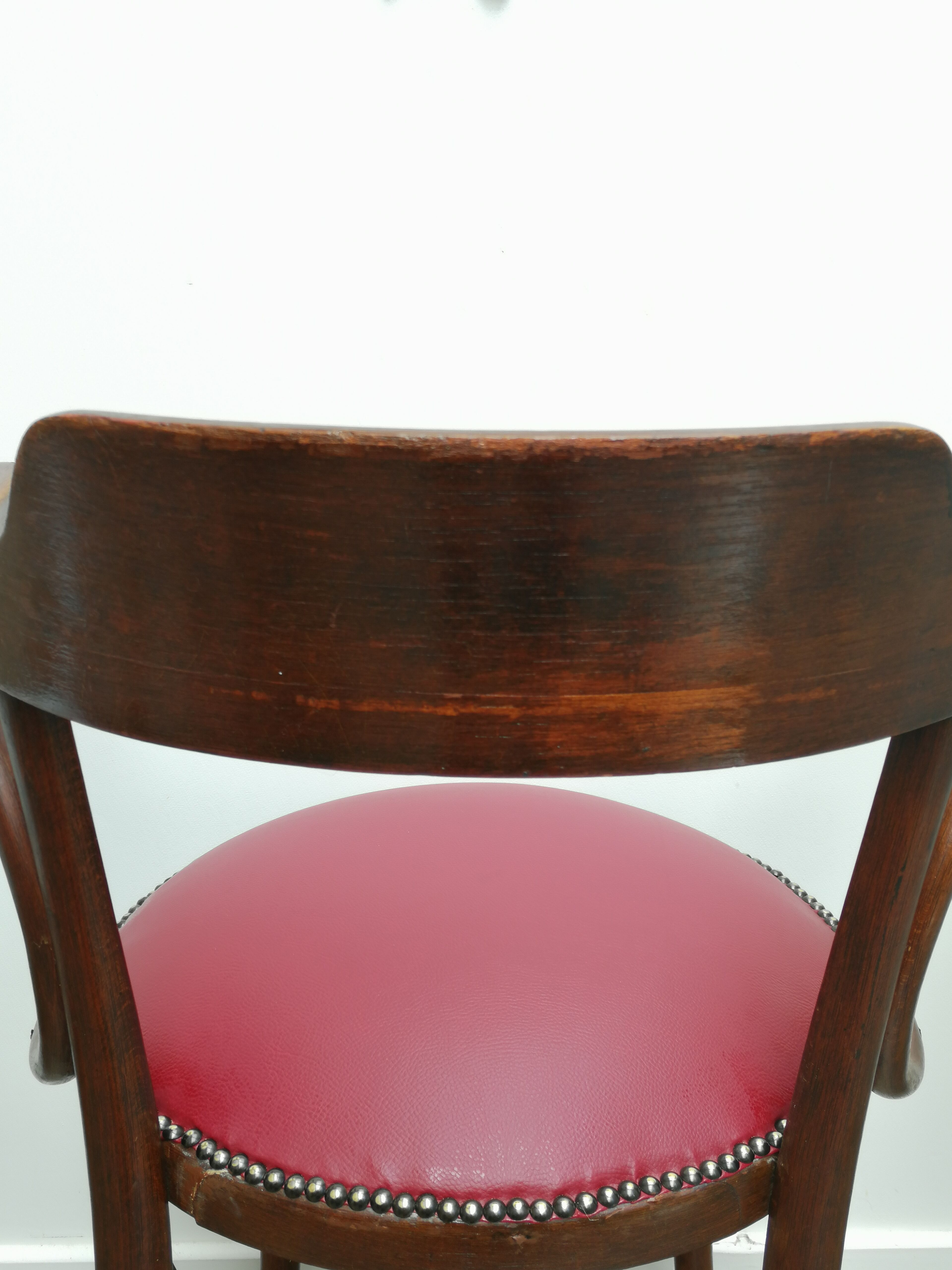 Reupholstered Thonet office chair No.6003