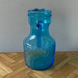 Vintage lemonade service in blue glass - Vemam - made in Italy