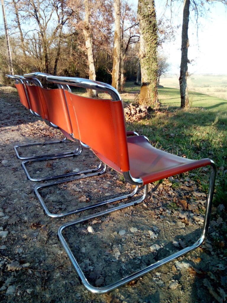 4 Marcel Breuer design chairs, model B33