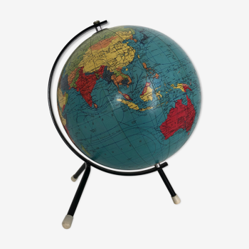 Globe terrestre tripode Taride vintage 1963 - 27 cm