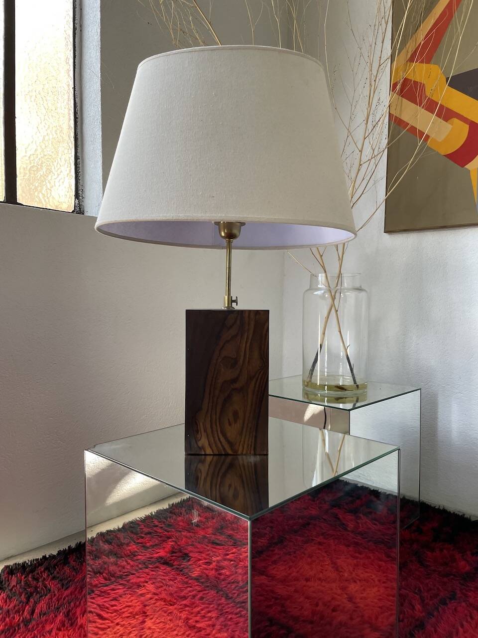 1950s wooden table lamp