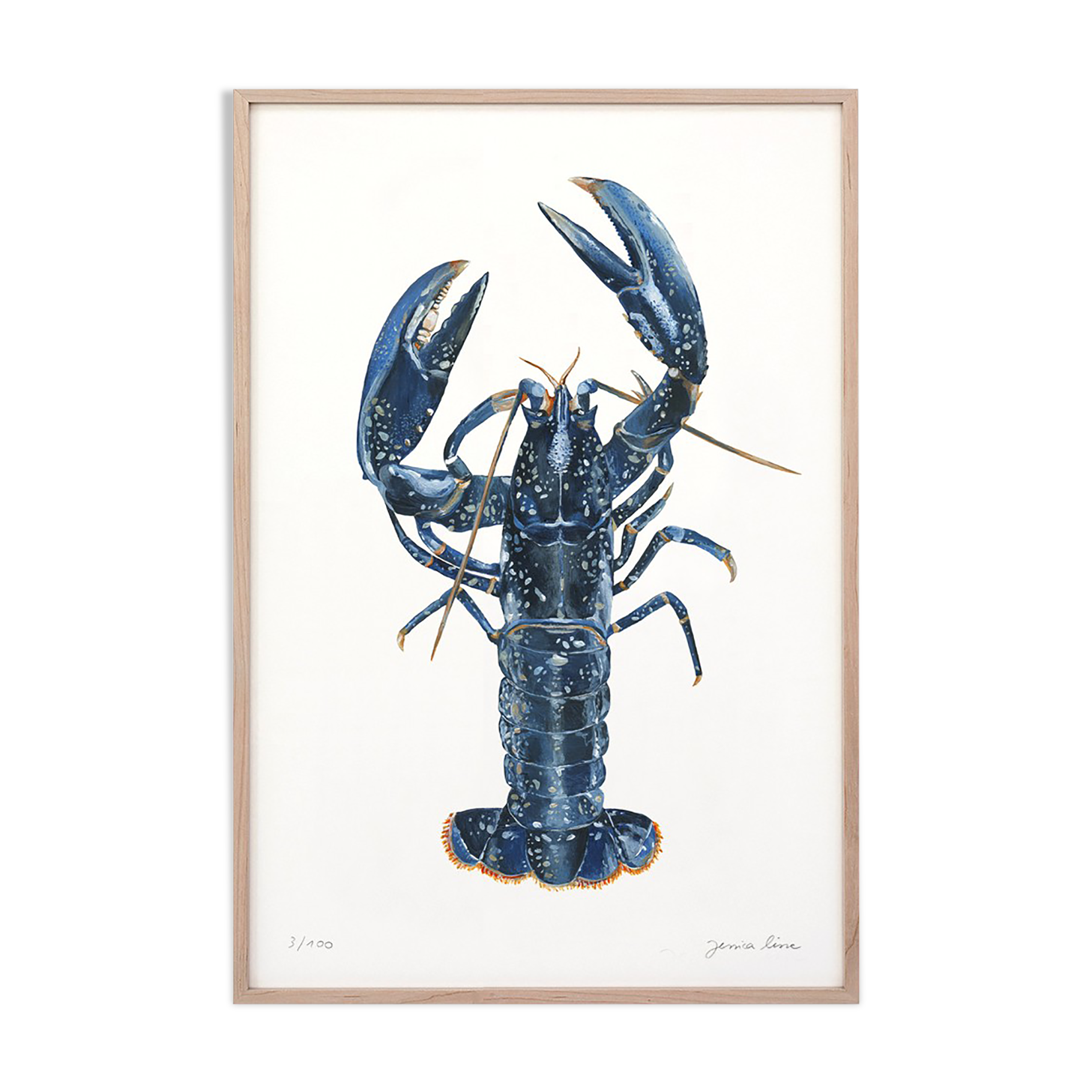 Lucie le homard bleu, tirage d'art 20/30cm