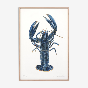 Lucie le homard bleu, art print 20/30cm