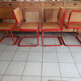 Set 4 chair B32 red Marcel Breuer Cesca