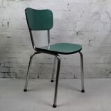 Chaise en formica bleu vert turquoise