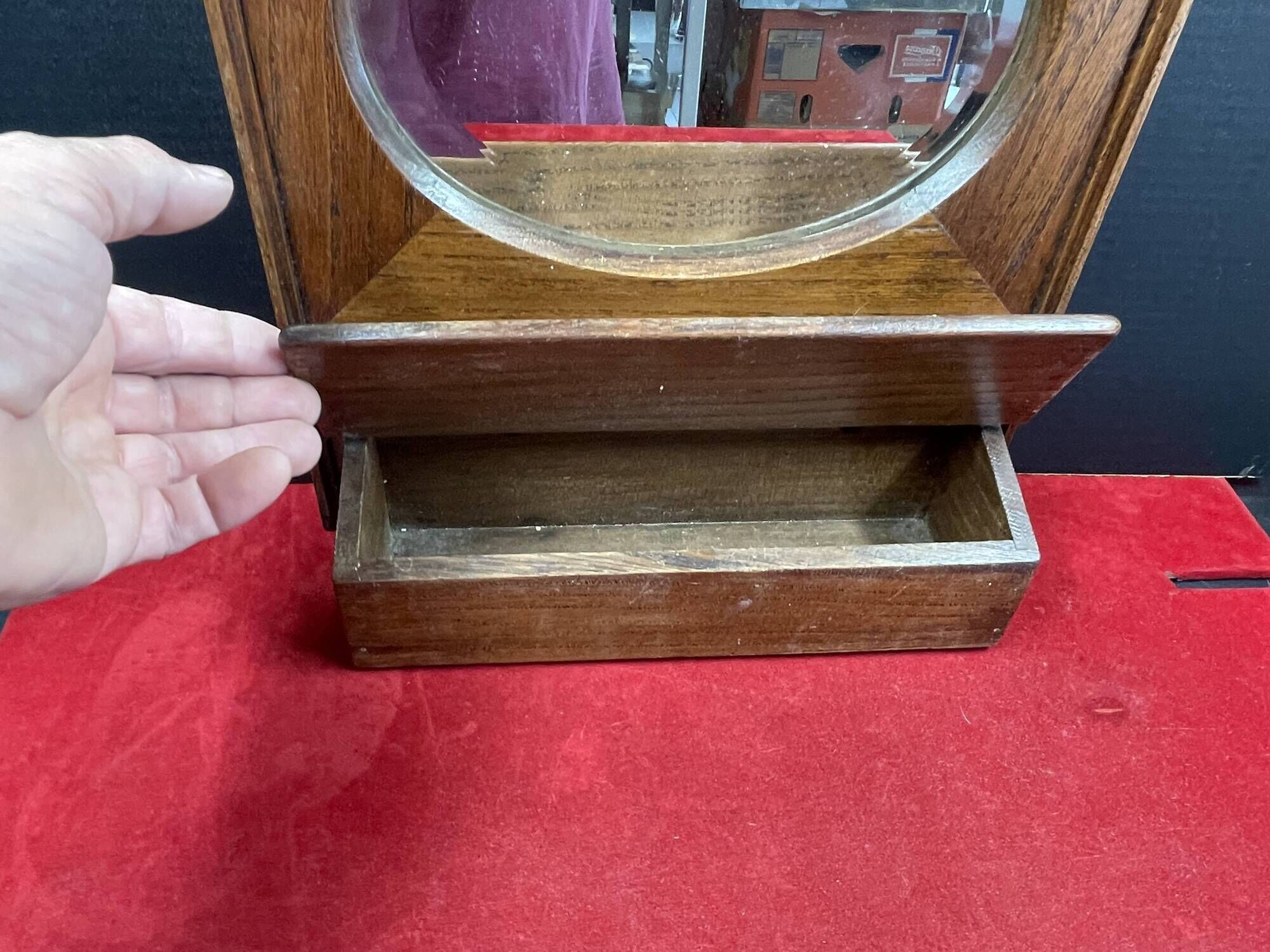 Barber mirror natural wood to hang