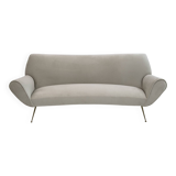 Gigi Radice Mid-Century Modern Italian Velvet Curved Sofa for Minotti, 1950