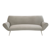 Canapé courbé moderne en velours, italien, milieu de siècle, Gigi Radice, pour Minotti, 1950