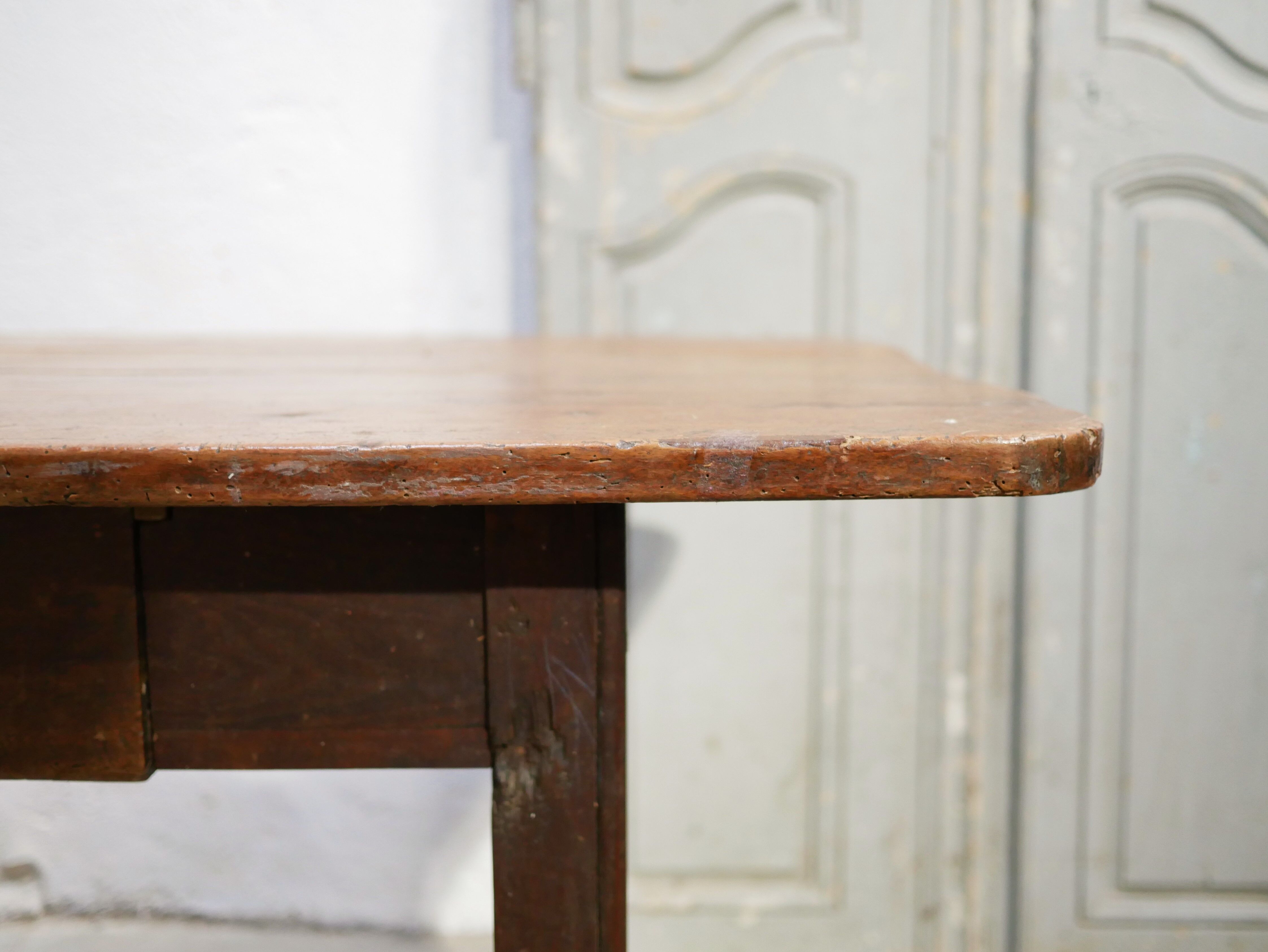 Vintage wooden farmhouse dining table