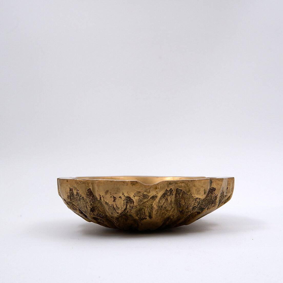 Brutalist 50s Brass Ashtray /
