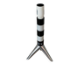 Lamp base, rocket shape, Deshoulières porcelain