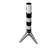 Lamp base, rocket shape, Deshoulières porcelain
