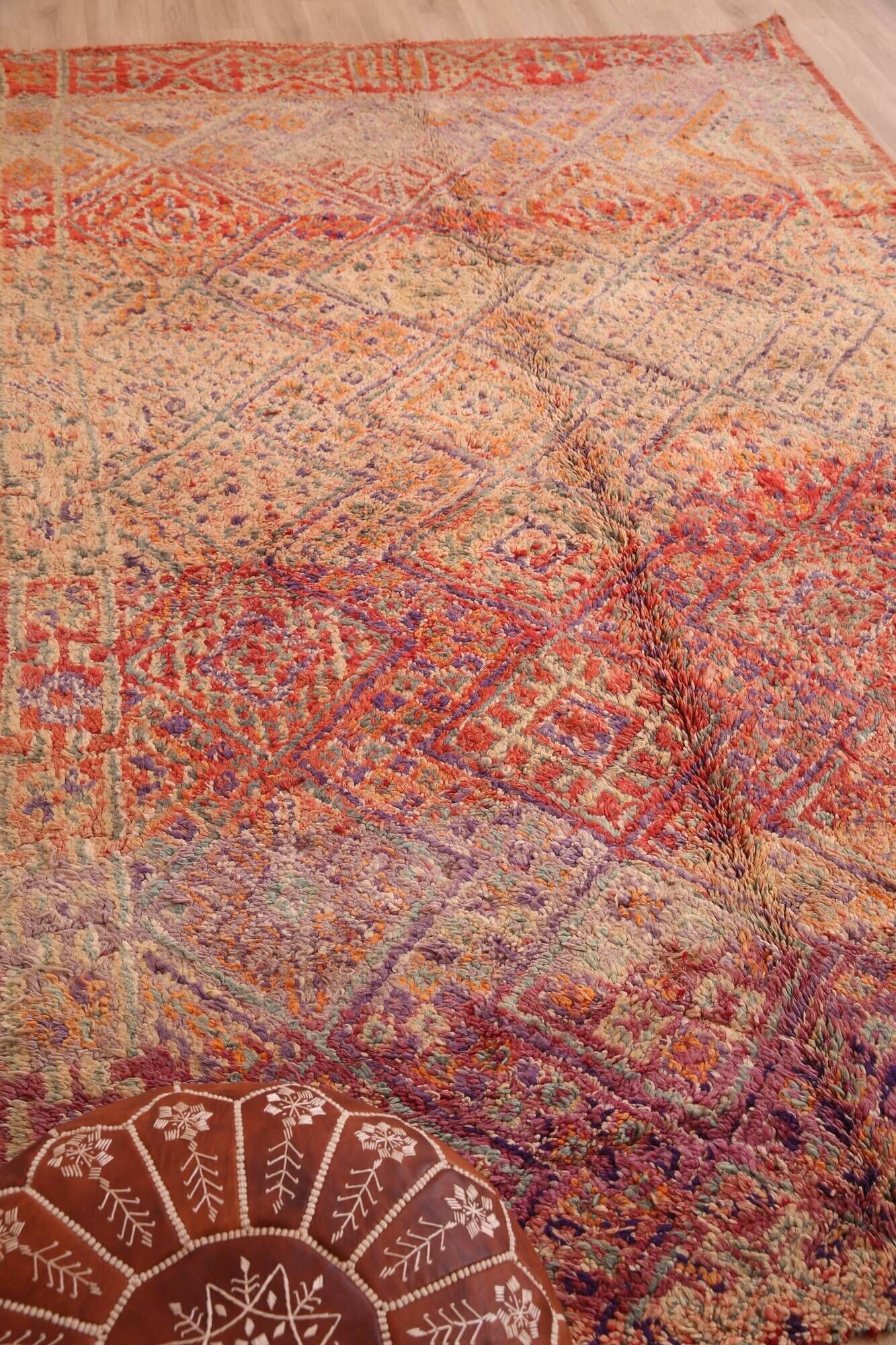 Vintage Moroccan Wool Rug 184 x 285 cm, Handmade Berber Rug, Old Rug Boho