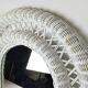 Large framed white wicker mirror 1970s  57x72cm