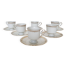 Service à café expresso composé de 6 tasses et assiettes en très fine porcelaine bavaroise "Royal Te