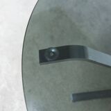 Table basse ronde 1970 space age verre fumé