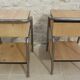 2 nightstands in wood and metal industrial style