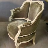 Pair of louis xv style basket armchairs