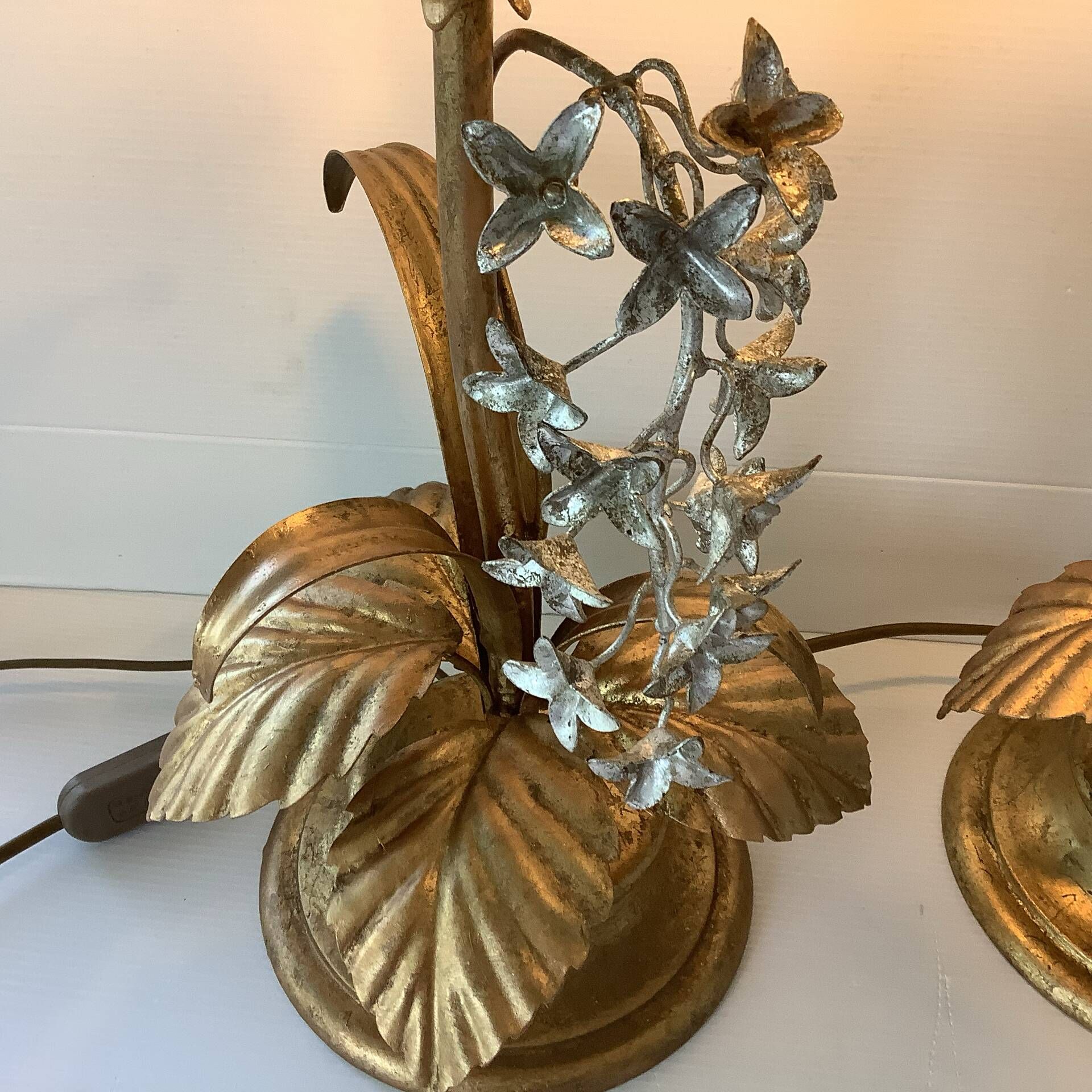 Pair of Lamps Attributed to Hans Kogl Vintage 1970 Hollywood Regency Wisteria