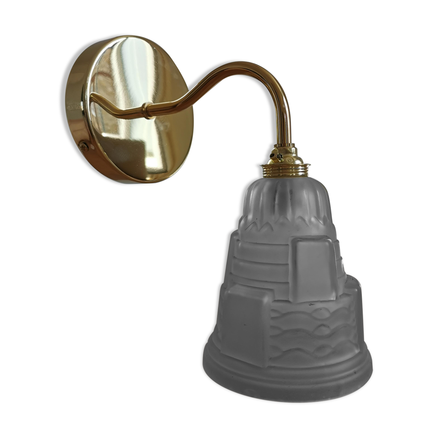 Vintage globe wall lamp in frosted glass