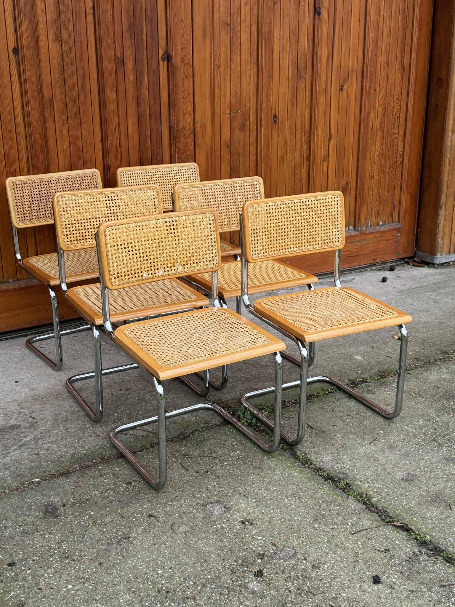 6 Mid-Century Modern Italian Marcel Breuer B32 Cesca Chairs