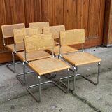 6 Mid-Century Modern Italian Marcel Breuer B32 Cesca Chairs