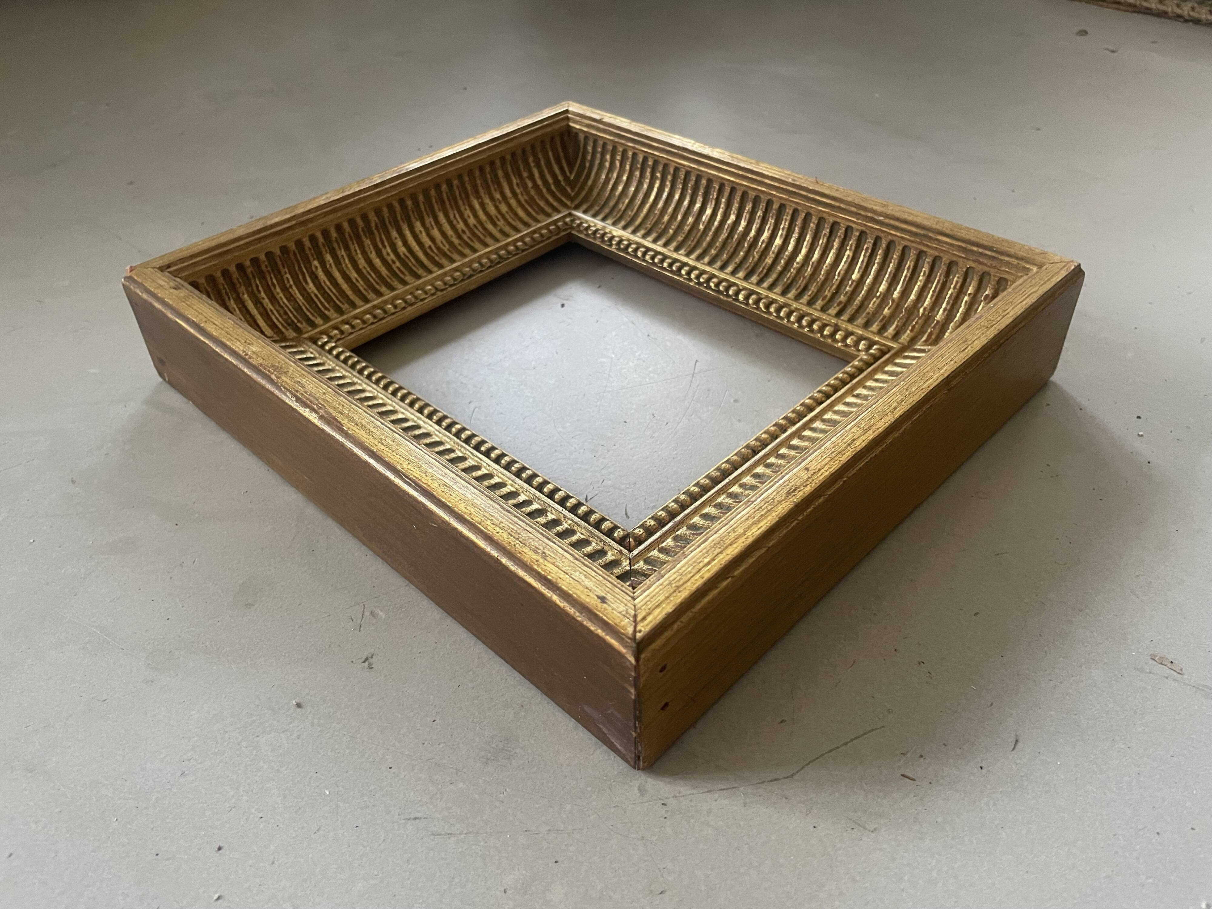 Thick old golden frame 26x23cm
