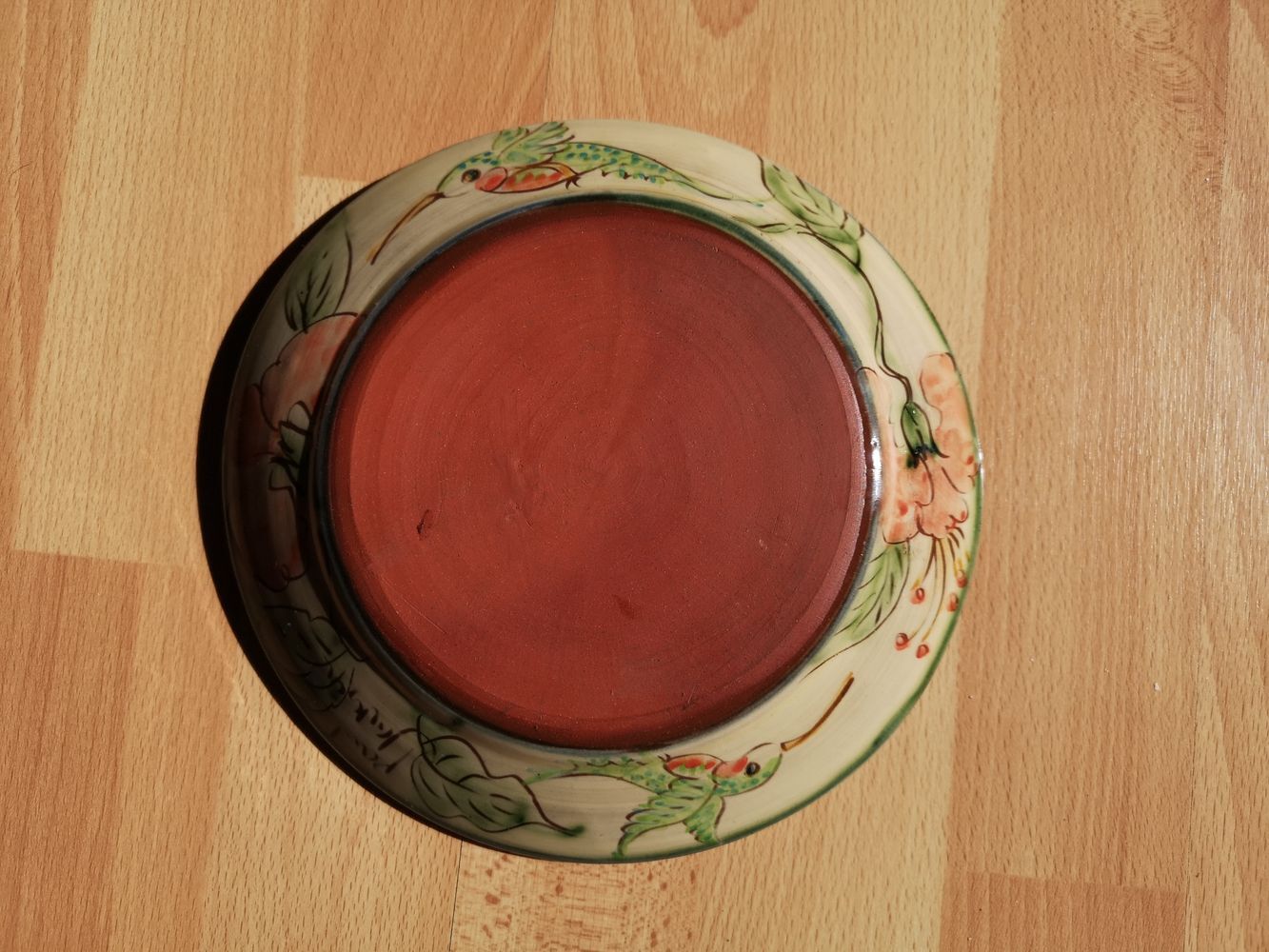 Glazed terracotta plate by Paul Jackson - English ceramist - 1980s/1990s