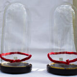 Ancient set 2 globes glass bells