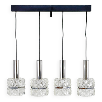 Old Vintage 4-Light Suspension Light Fixture Kinkeldey Style 60's 70's