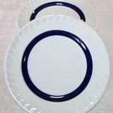 Lot de 5 assiettes à dessert 19,6cm bleues et blanches