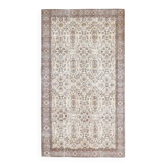 Tapis en laine et coton beige turc vintage noué à la main 158x284