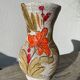 Italian ceramic vase from 1950 with floral decoration