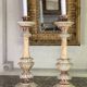 Pair of marble and alabaster candlesticks circa 1880