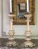 Pair of marble and alabaster candlesticks circa 1880