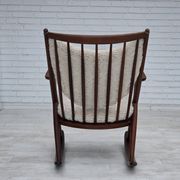 1960s, Danish rocking chair by Frank Reenskaug, model 182, sheepskin.