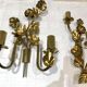 Paire d’appliques fleurs et feuilles laiton