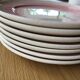 7 assiettes à dessert craquelées rose dégradé