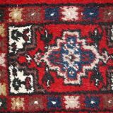 Vintage persian hamadan handmade carpet 1.3' x 1.9' (40cm x 59cm) 1970s, 1c762