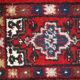 Vintage persian hamadan handmade carpet 1.3' x 1.9' (40cm x 59cm) 1970s, 1c762