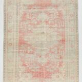 6x9 Pale Red & Beige Vintage Rug